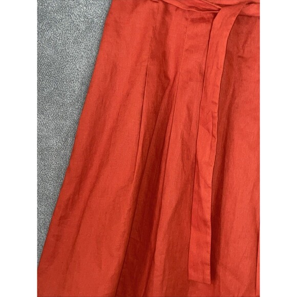 Banana Republic Skirt Womens 14 Orange Paperbag Waist Minimalist Preppy Feminie - Picture 9 of 10